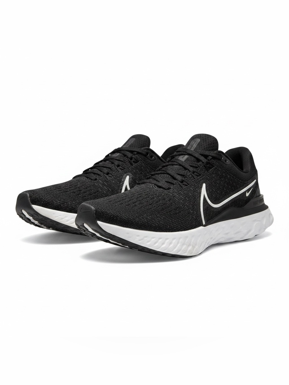 Nike React Infinity Flynit Women’s Black Running Shoes with White Sole